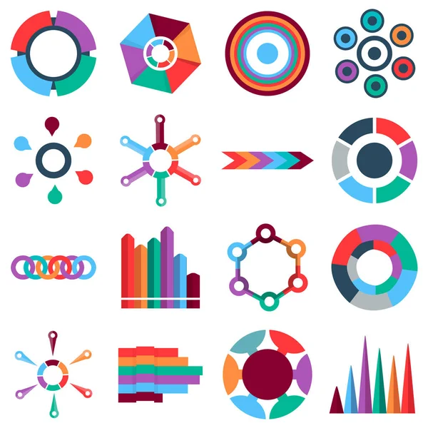 Conjunto de iconos de elementos infográficos, estilo plano — Vector de stock