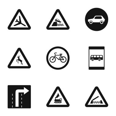 Sokak tabelası Icons set, basit tarzı