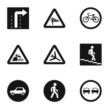 Yol Icons set, basit tarzı üzerinde oturum