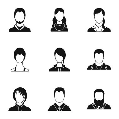 Avatar insanlar Icons set, basit tarzı