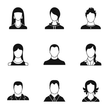 Farklı avatar Icons set, basit tarzı