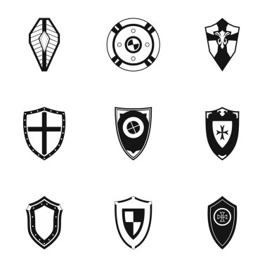 Koruyucu kalkan Icons set, basit tarzı