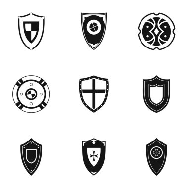 Kalkan Icons set, basit tarzı mücadele