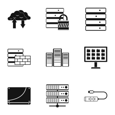 Bilgisayar onarım Icons set, basit tarzı