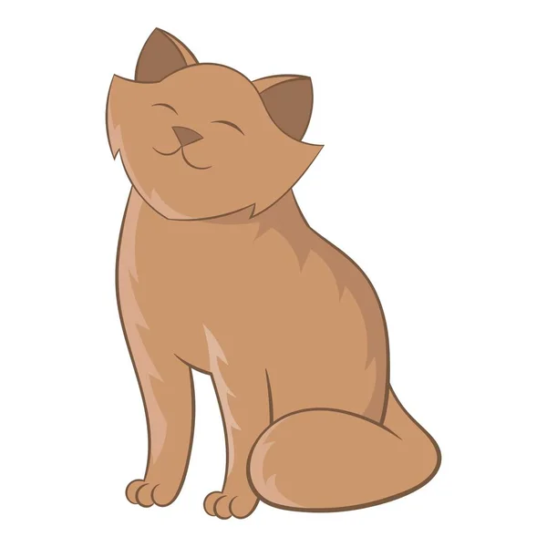 Lindo gato sentado icono, estilo de dibujos animados — Vector de stock