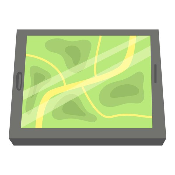 GPS map icon, cartoon style