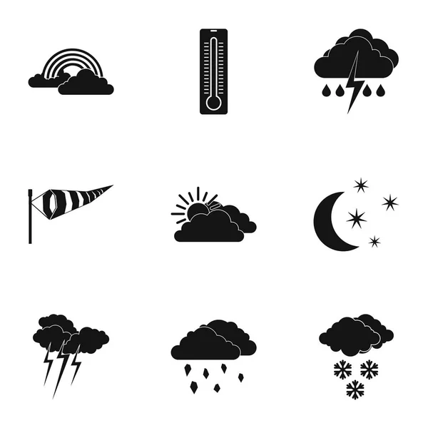 Art der Wettersymbole, einfacher Stil — Stockvektor