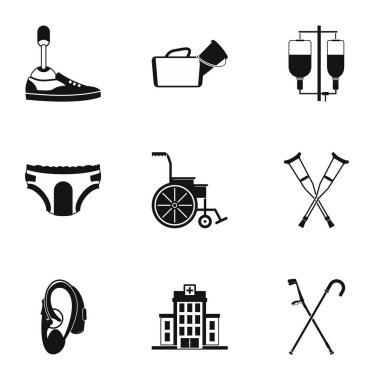 Engelli Icons set, basit tarzı