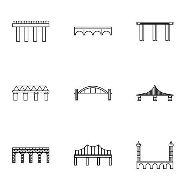 Nehir Icons set crossing, anahat stili
