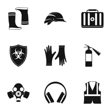 İnşaat Icons set, basit tarzı