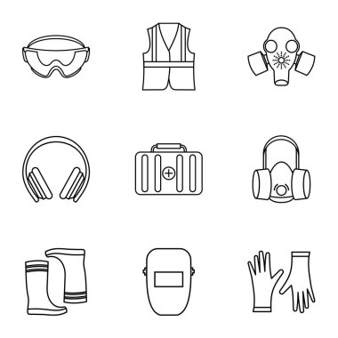 Onarım Icons set, anahat stili