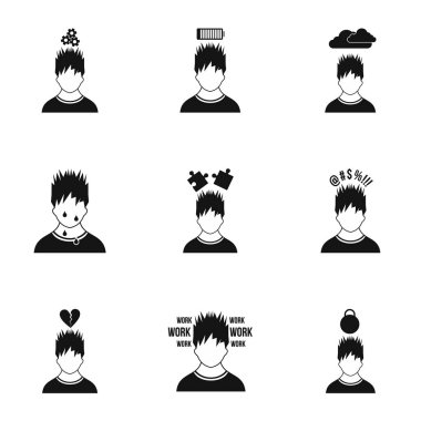 Duygu Icons set, basit tarzı