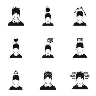 Duygular Icons set, basit tarzı