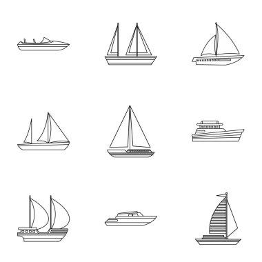 Tekne Icons set, anahat stili