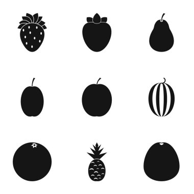 Meyve Icons set, basit tarzı