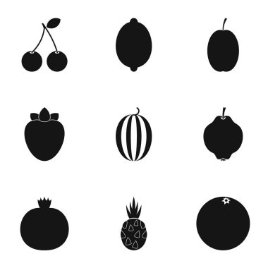 Meyve Icons set, basit tarzı türleri