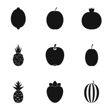 Orchard meyve Icons set, basit tarzı