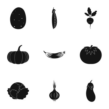 Taze sebze Icons set, basit tarzı