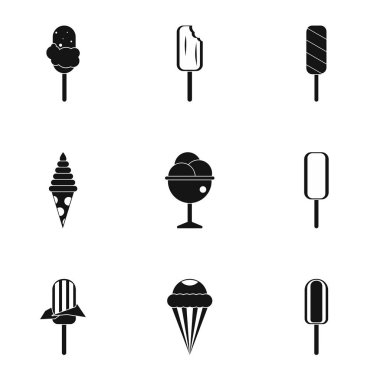 Dondurma Icons set, basit tarzı