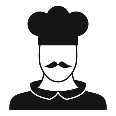 Erkek şef aşçı simgesi, basit tarzı