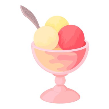 Dondurma ikonu, çizgi film tarzı.