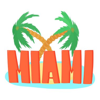 Miami logosu, karikatür tarzı palmiye