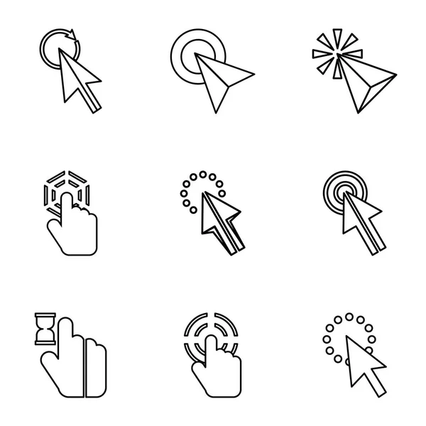 Aanwijzer iconen set, Kaderstijl — Stockvector