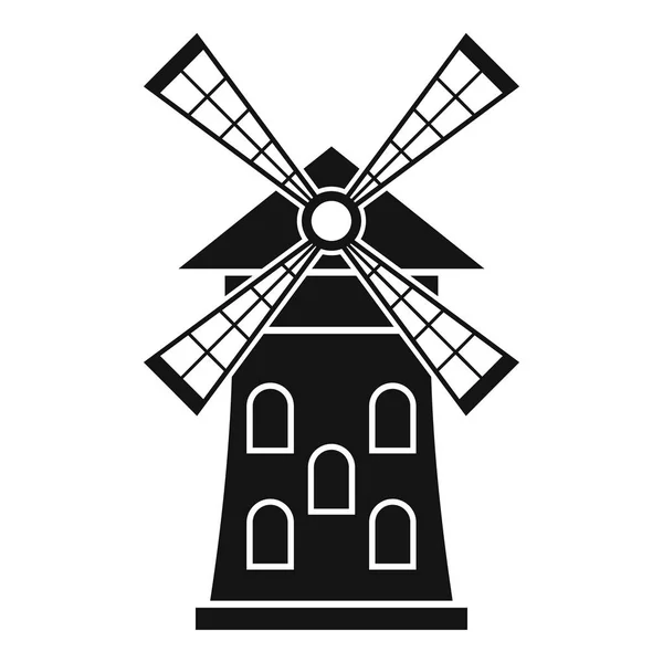 Väderkvarn ikon, enkel stil — Stock vektor