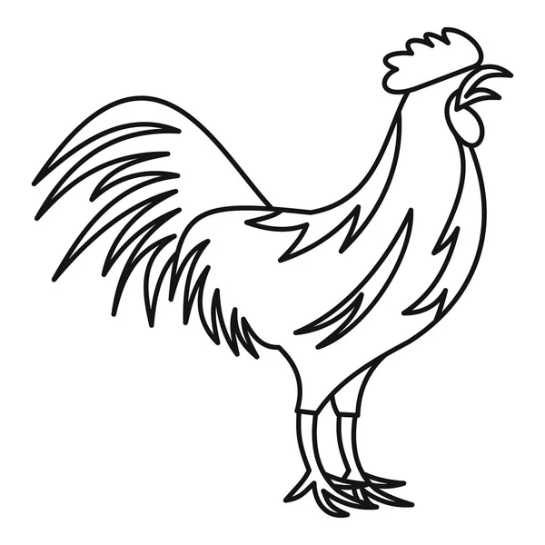 Gallic rooster icon, outline style — Stock Vector