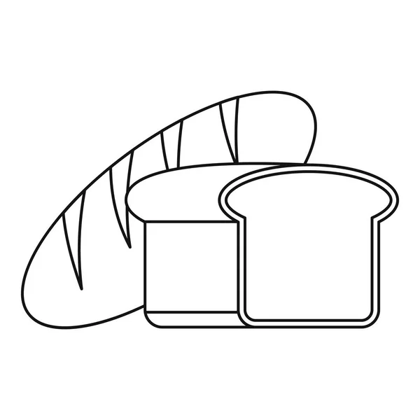 Icono de pan fresco, estilo de esquema — Vector de stock