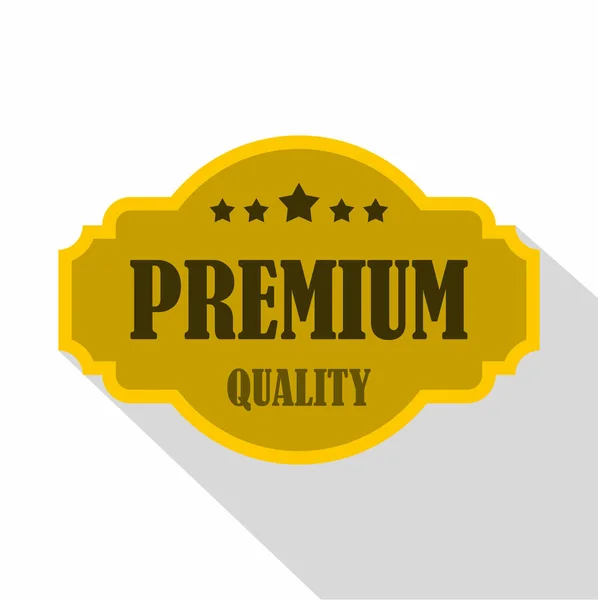 Icono de etiqueta de calidad premium, estilo plano — Vector de stock