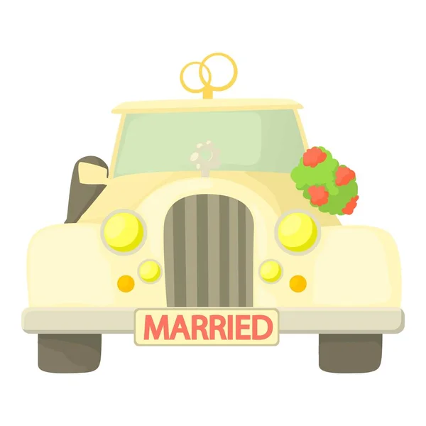 漫画スタイルの結婚式の車のアイコン、 — ストックベクタ