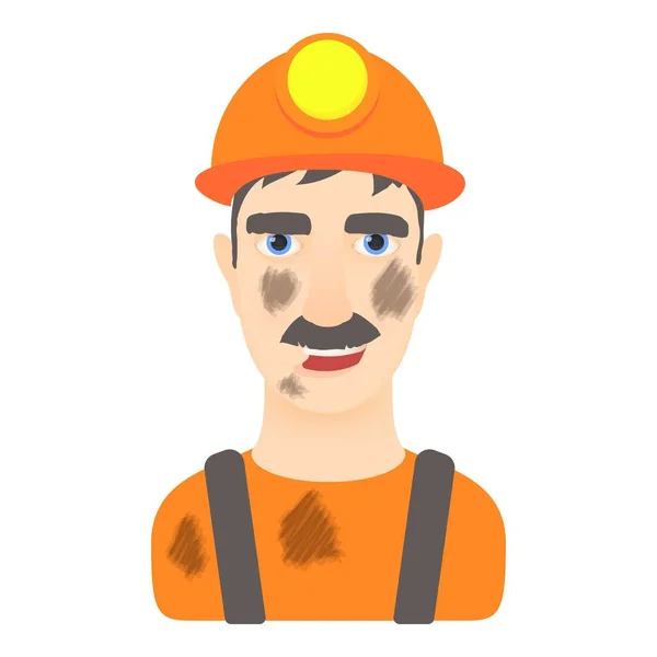 Иконка шахтера, стиль мультфильма — стоковый вектор