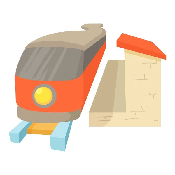 Icône de train, style dessin animé — Image vectorielle