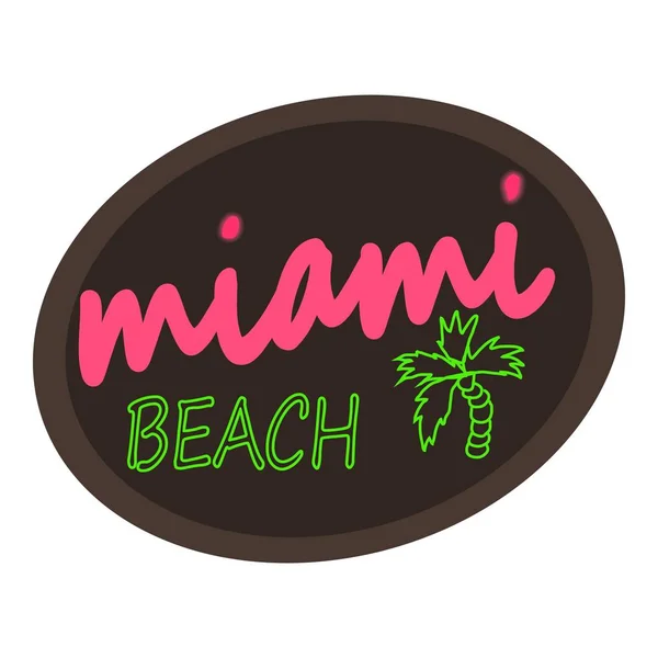 Miami logo de la plage, style dessin animé — Image vectorielle