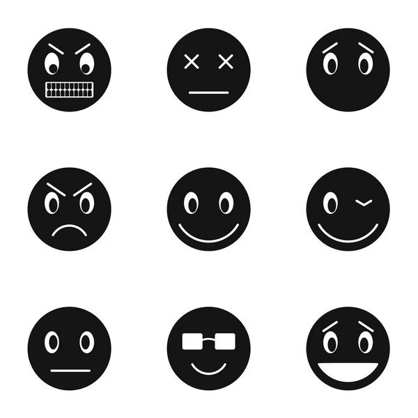 Emoticons for messages icons set, simple style — Stock Vector