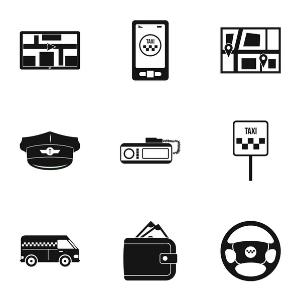 Call taxi icons set, simple style — Stock Vector