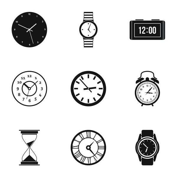 Set di icone della dimensione del tempo, stile semplice — Vettoriale Stock