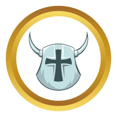 Ortaçağ kask vektör simgesi