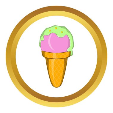 Dondurma waffle koni vektör simgesi