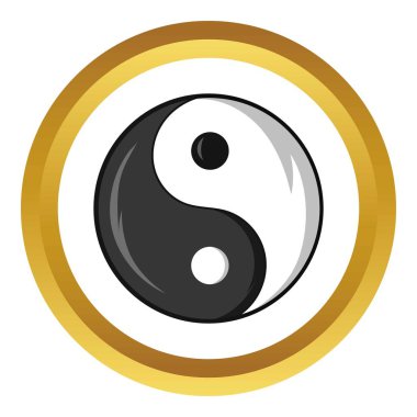 Yin ve yang sembolü vektör simgesi, karikatür tarzı