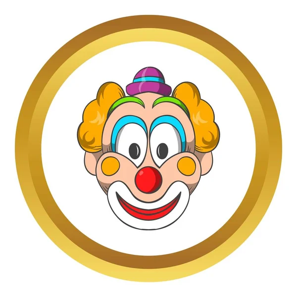 Testa di icona vettoriale clown, stile cartone animato — Vettoriale Stock