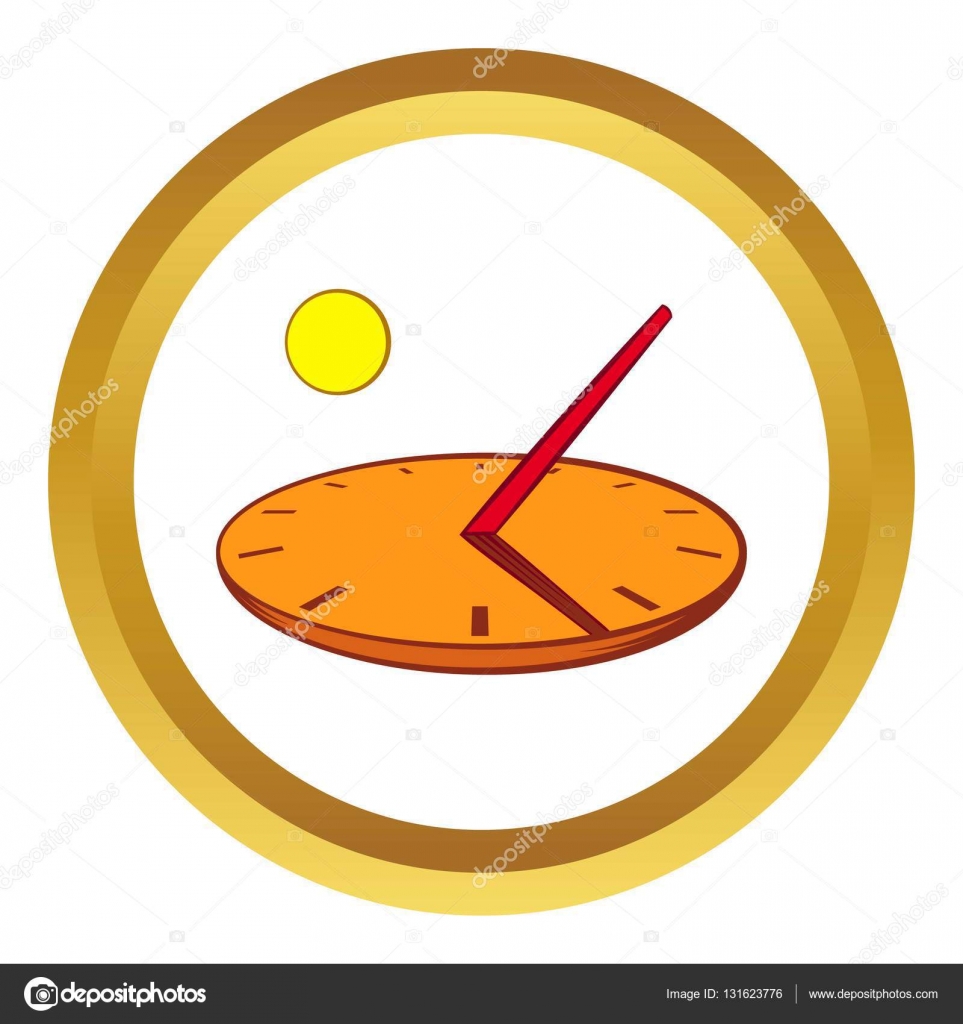 Icono de vector de reloj de sol, estilo de dibujos animados Vector