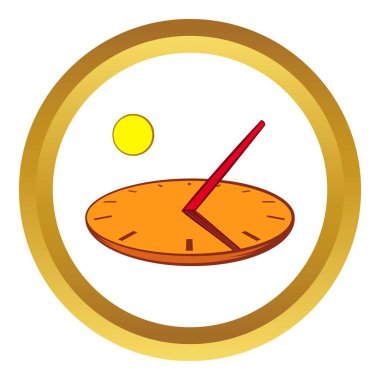 Sundial vector icon, cartoon style clipart