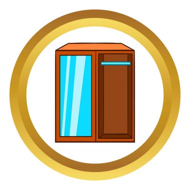 Dolap vektör simgesi, karikatür tarzı