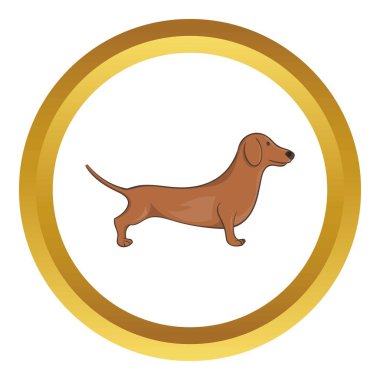 Kahverengi daksund köpek vektör simgesi