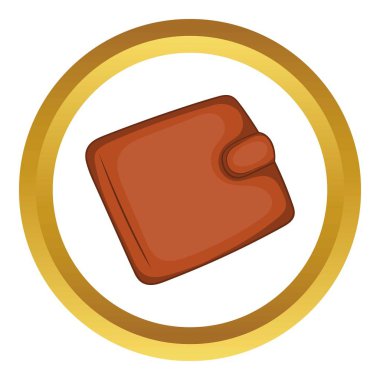 Kahverengi deri cüzdan vektör simgesi