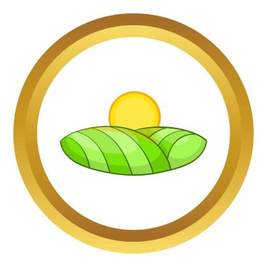 Yeşil ve güneş vektör simgesi