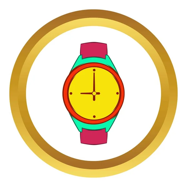 Náramkové hodinky vektorové ikony, kreslený styl — Stockový vektor