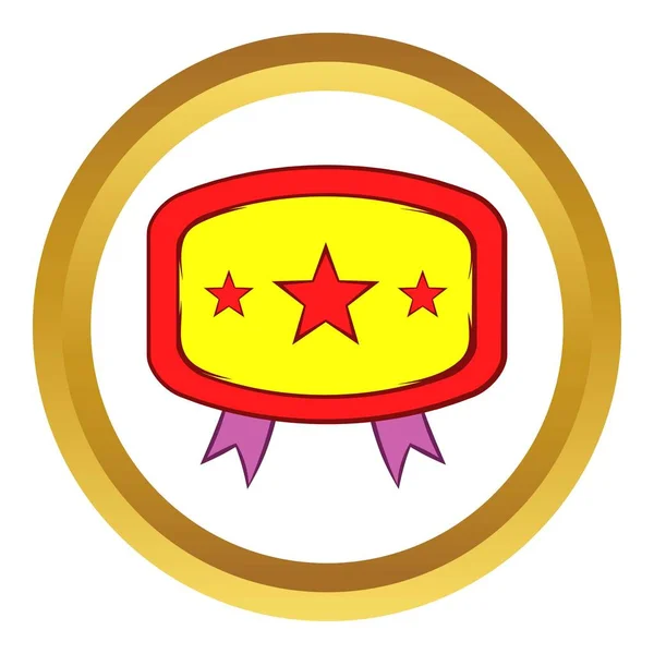 Yellow badge with three stars vector icon — Stock Vector